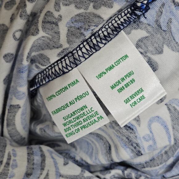 Lilly Pulitzer Etta Maxi Dress Low Tide Navy 100% Pima Cotton Sz Med Cap Sleeve - Picture 8 of 9